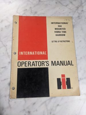 International Harvester Ih Operator Setup Service Manual 350 Vibra Tine Harrow