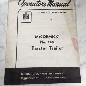 International Harvester Ih Operator Setup Service Manual 140 Tractor Trailer