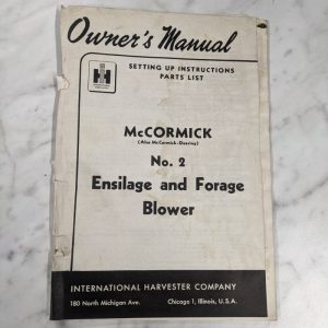 International Harvester Ih Operator Setup Service Manual Mccormick #2 Blower