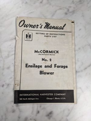 International Harvester Ih Operator Setup Service Manual Mccormick #2 Blower