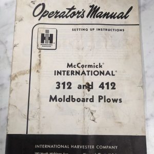 International Harvester Ih Operator Setup Service Manual 312 412 Moldboard Plow