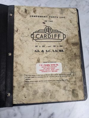 Clt Cardiff Component Service Parts List Book Manual 8.5”X48 80 Ss Sc Lathes