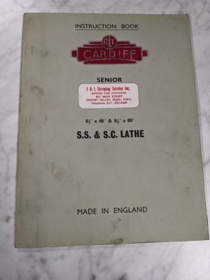 Clt Cardiff Operator Service Manual Senior 8.5X48” X80” Ss Sc Lathe Maintenance