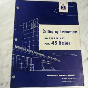 International Harvester Ih Operator Service Manual Mccormick #45 Baler 1954