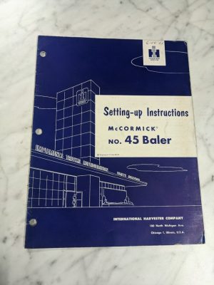 International Harvester Ih Operator Service Manual Mccormick #45 Baler 1954