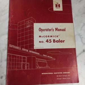 International Harvester Ih Operator Service Manual Mccormick #45 Baler 1955