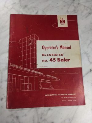 International Harvester Ih Operator Service Manual Mccormick #45 Baler 1955