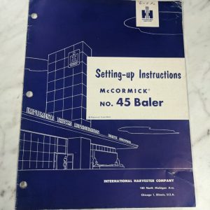 International Harvester Ih Operator Service Manual Mccormick #45 Baler