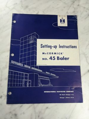 International Harvester Ih Operator Service Manual Mccormick #45 Baler