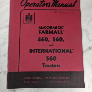 International Harvester Ih Operator Service Manual Mccormick 460 560 Tractor