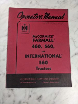 International Harvester Ih Operator Service Manual Mccormick 460 560 Tractor
