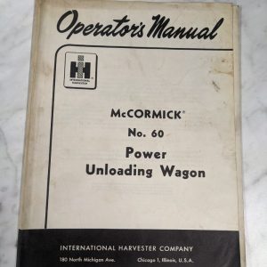International Harvester Ih Operator Service Manual Mccormick #60 Power Wagon