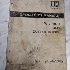 Wil-Rich Operator Service Manual 4411 Cutter Chisel Farm Equipment