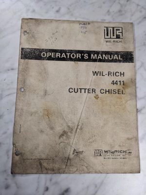 Wil-Rich Operator Service Manual 4411 Cutter Chisel Farm Equipment