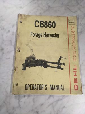Gehl Operator Owner Service Manual Forage Harvester Cb 860 904075