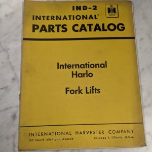 International Harvester Parts List Book Manual Catalog Ind-2 Harlo Fork Lift