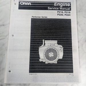 Onan Engine Service Manual P216 P218 P220 P224 Performer Series 1996