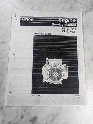 Onan Engine Service Manual P216 P218 P220 P224 Performer Series 1996