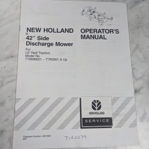 New Holland Operator Service Manual 42” Side Discharge Mower For Ls Tractor 1997