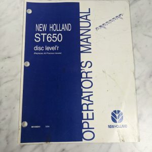 New Holland Operator Service Manual St650 Disc Level'R 2004