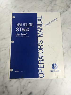 New Holland Operator Service Manual St650 Disc Level'R 2004