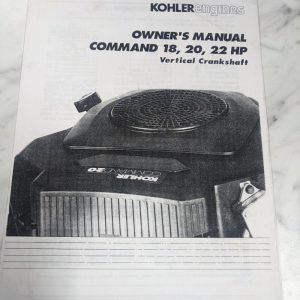 Kohler Engines Owner Operator Manual Command 18 20 22 Hp Vertical Crankshaft
