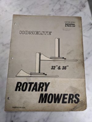Homelite Operator Manual Parts List Book 32” 36” Rotary Mowers 24732-3