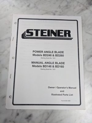 Steiner Power Angle Blade Bd248 260 148 160 Operator Service Manual Parts List