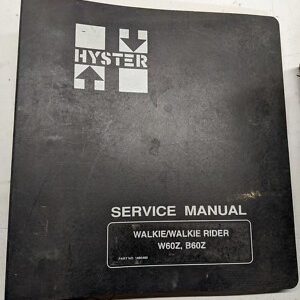 Hyster W60Z B60Z Electric Pallet Jack Shop Service Repair Manual Walkie Rider