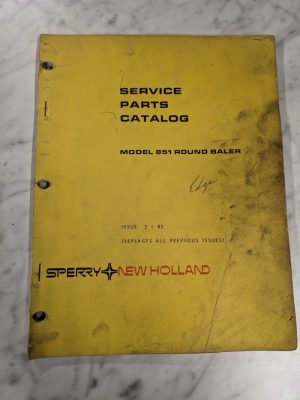 New Holland Service Repair Parts List Book Cattalog Model 851 Round Baler 1982