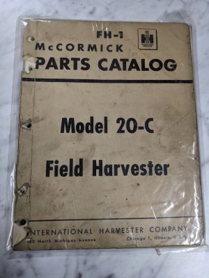 International Mccormick Service Parts List Catalog Manual Fh-1 20-C Harvester
