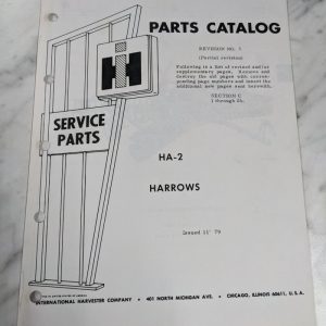 International Harvester Service Parts Catalog Manual Ha-2 Harrow Supplement 1979