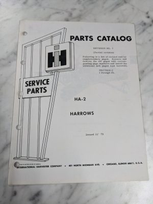 International Harvester Service Parts Catalog Manual Ha-2 Harrow Supplement 1979
