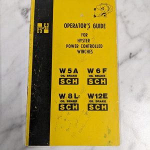 Hyster Operator Service Guide Manual Power Controlled Winches W5A W6F W8L W12E