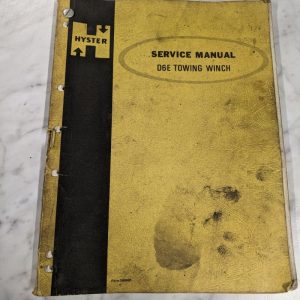 Hyster Operator Repair Service Manual D6E Towing Winch 1978 599660