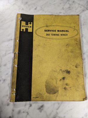 Hyster Operator Repair Service Manual D6E Towing Winch 1978 599660