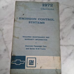 1972 Chevrolet Chevy Emission Control Systems Passenger Cars 10-30 Trucks Manual