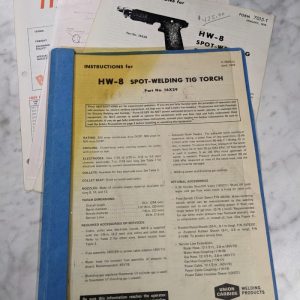 Union Carbide Instruction Owner Operator Service Manual Hw-8 Spot Weld Tig Torch