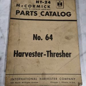 International Harvester Mccormick Parts List Manual Catalog #64 Thresher Ht-24