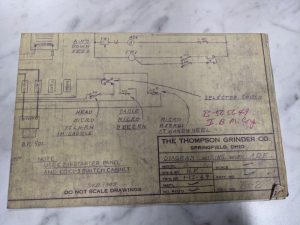 Thompson Grinder Wiring Electrical Diagram Print Drawing Adf 1949 Zb-2