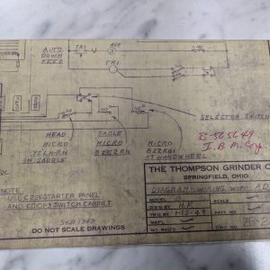 Thompson Grinder Wiring Electrical Diagram Print Drawing Adf 1949 Zb-2