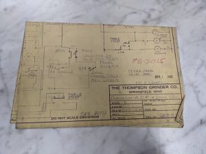 Thompson Grinder Wire Electrical Diagram Print Drawing Adf Spark Out Skb87 1945