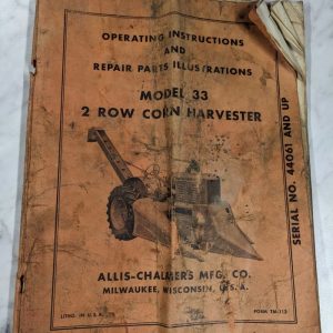 Allis Chalmers Ac Operator Service Manual Parts List Model 33 Corn Harvester