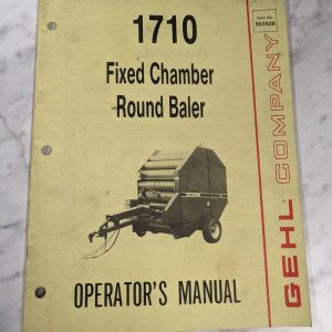 Gehl Company Owner Operator Service Manual 1710 Fixed Round Baler 903928