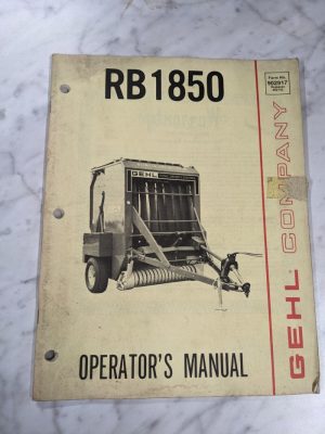 Gehl Company Owner Operator Service Manual Rb 1850 Round Baler 902917