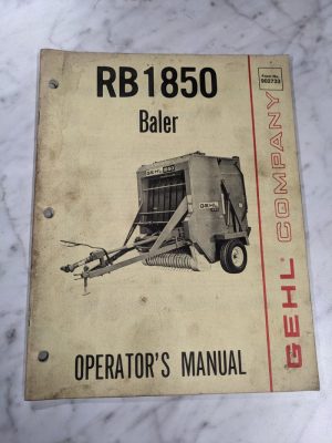 Gehl Company Owner Operator Service Manual Rb1850 Baler 902733