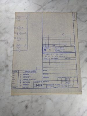 Brown Sharpe #12 Milling Machine Electrical Wiring Diagram Print Drawing 1982