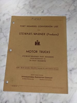International Harvester Ih Part Number Conversion List Stewart Warner 1963 Truck