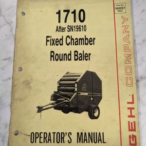 Gehl Operator Owner Service Manual 1710 Fixed Chamber Round Baler 904053