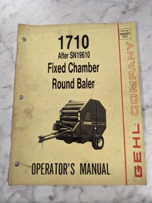 Gehl Operator Owner Service Manual 1710 Fixed Chamber Round Baler 904053